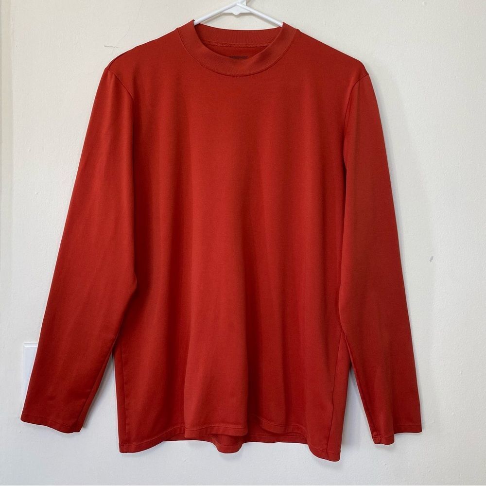 PATAGONIA Men’s Long Sleeve Crewneck Daily T-Shirt in Dark Orange Sz Medium